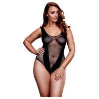 BACI Plus Size - rafinovaný síťovaný body - černý (XL-XXL)