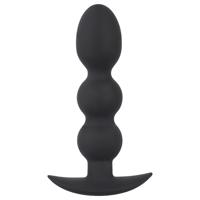 Černý samet - 145g anální plug s kuličkami (černý)