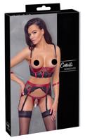 Cottelli Bondage - Červená čipková podprsenková sada - M