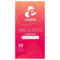 EasyGlide Ribs &amp; Dots - vroubkované a puntíkované kondomy (10ks)