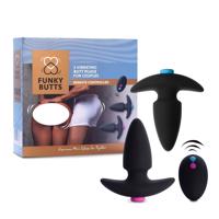 FEELZTOYS Funkybutts - černý bezdrátový anální vibrační set