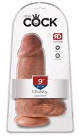 King Cock 9 Chubby - 23cm temný naturální dildo s přísavkou