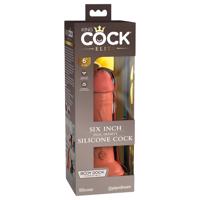King Cock Elite 6 - realistický přísavkový dildo (15 cm) - tmavý