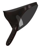 LATEX - spodní s double dildem - černý (S-L)