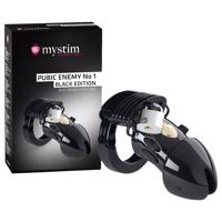 Mystim Černá edice PUBIC ENEMY No 1 - elektro klec na penis