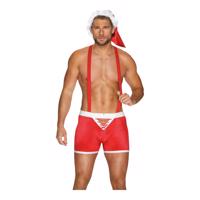Obsessive Mr Claus - Sada kostýmů Santa Clause (2 kusy) - červená - L/XL